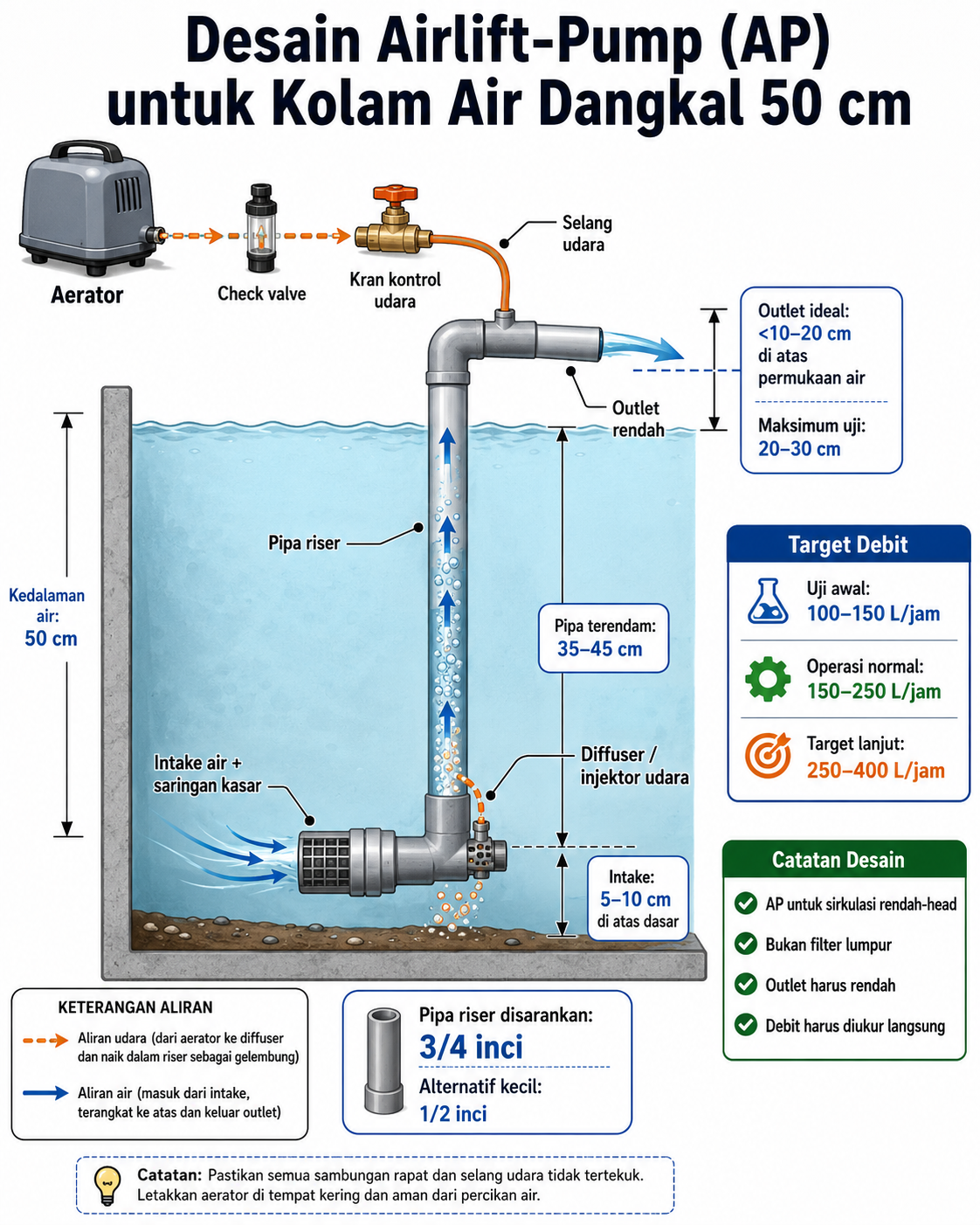 Airlift pump design