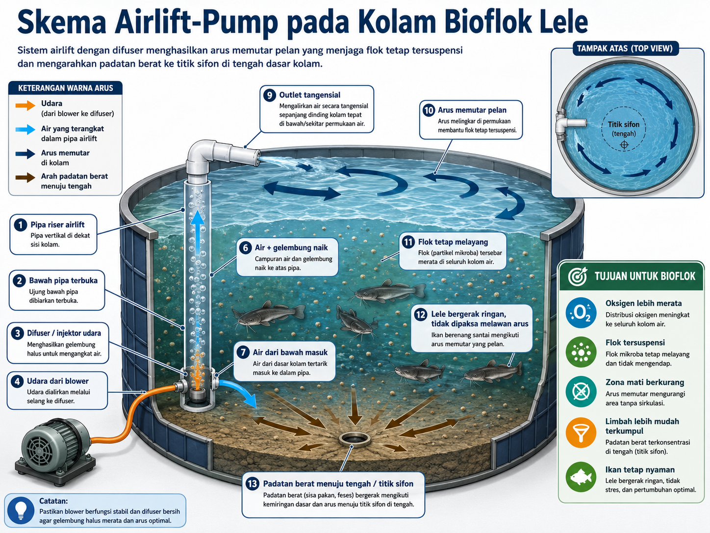 Airlift pump pada bioflok