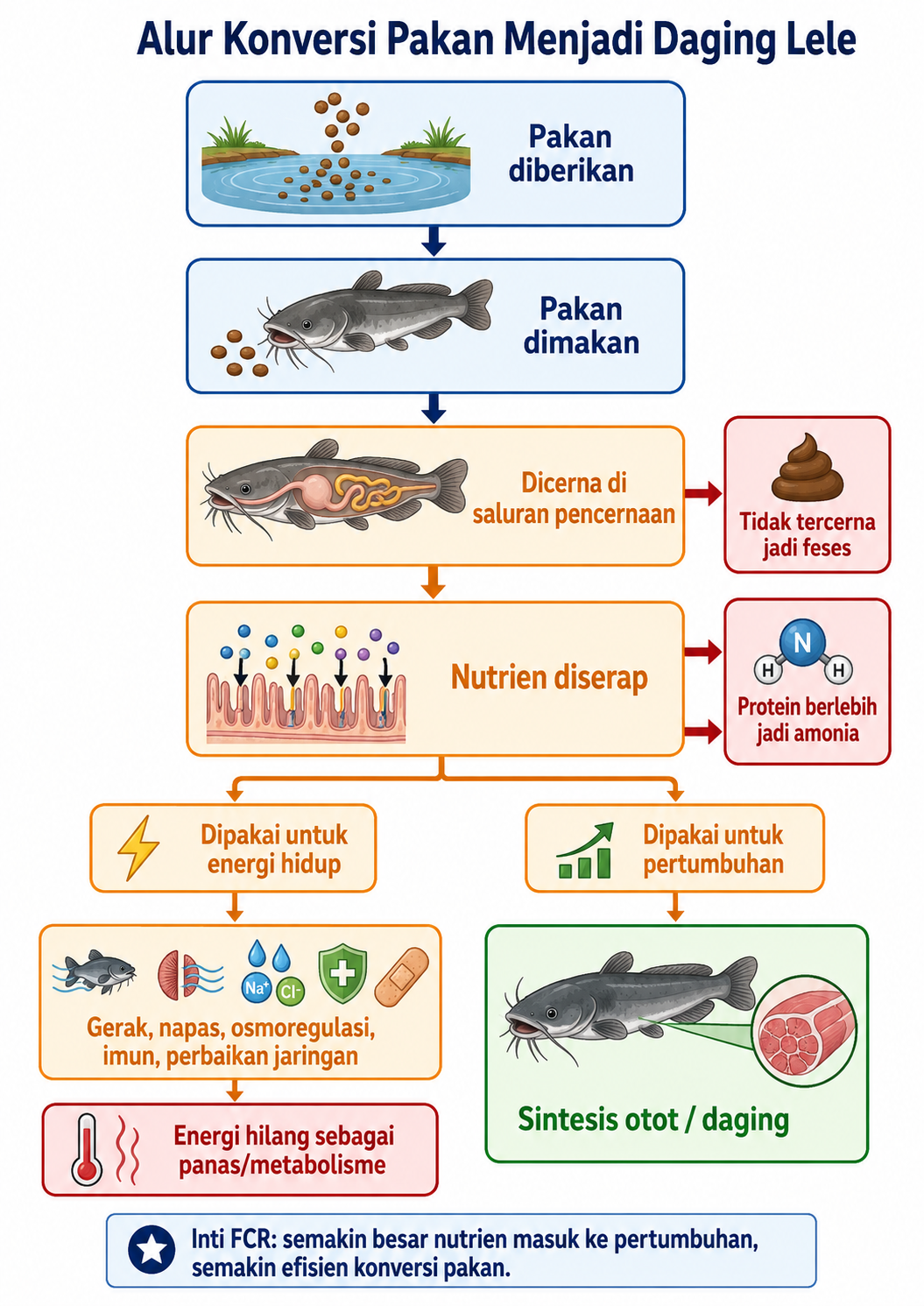Alur umum pakan lele