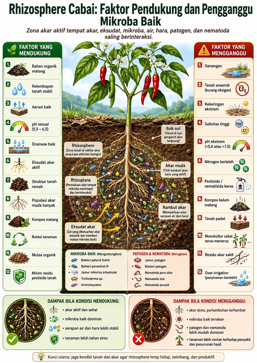 Rhizosphere cabai pendukung dan pengganggu