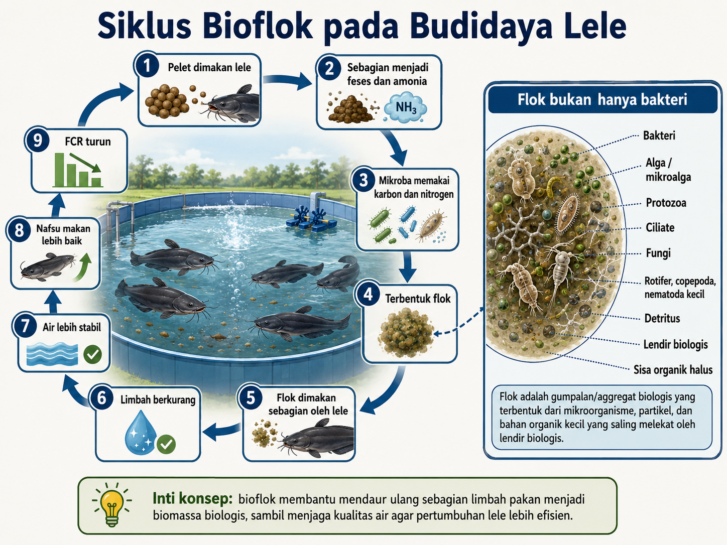 Siklus bioflok kolam lele