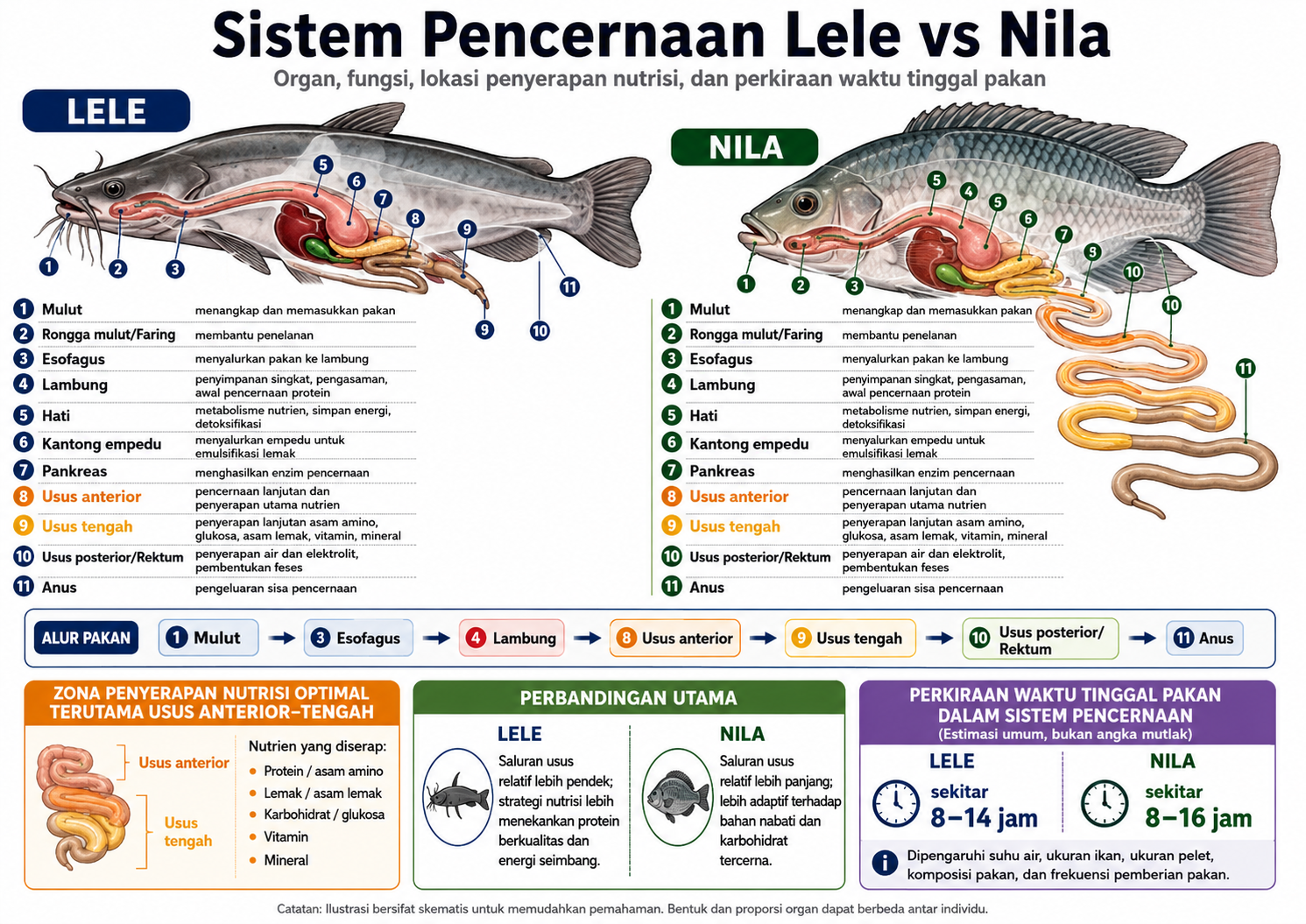 Sistem pencernaan lele dan nila